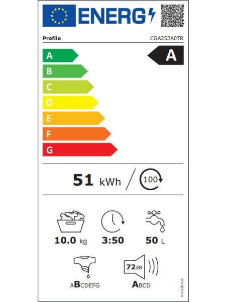 Profilo CGA252X0TR 1200 Devir 10 kg Çamaşır Makinesi