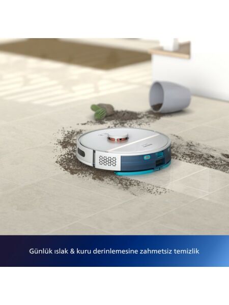 Phılıps XU3000/02  HomeRun 3000 Serisi Akıllı Robot Süpürge Aqua Beyaz