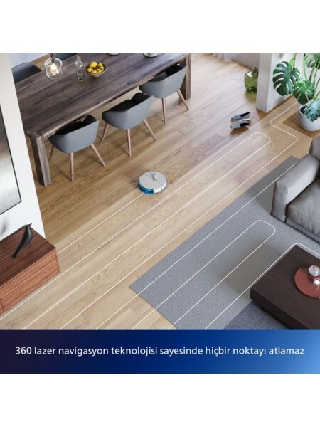 Phılıps XU3000/02  HomeRun 3000 Serisi Akıllı Robot Süpürge Aqua Beyaz