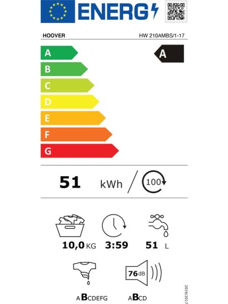 Hoover HW 210AMBS/1-17 Wi-Fi 1200 Devir 10 kg Çamaşır Makinesi