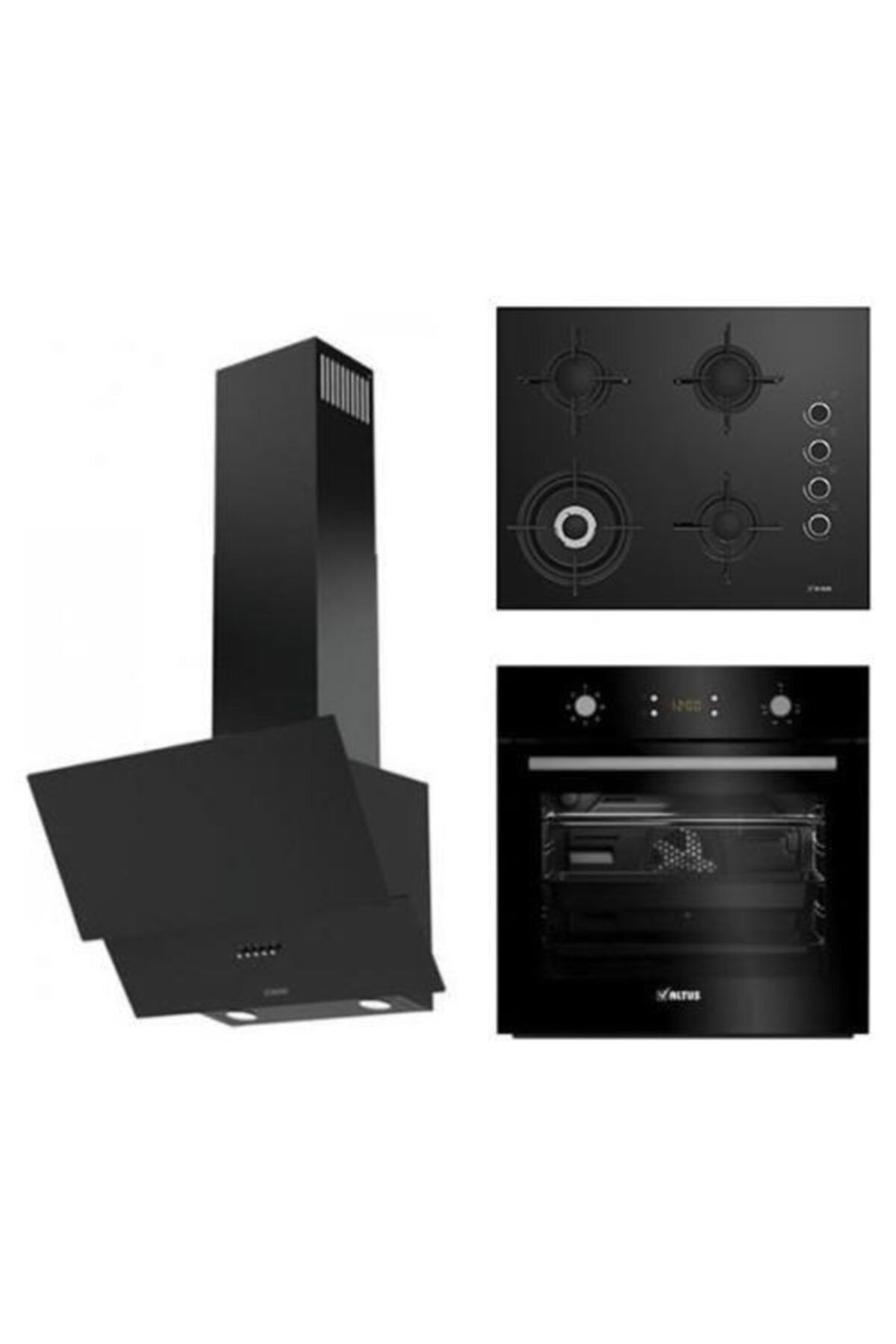 ALTUS Siyah Ankastre Set (Ala 137b - Ala 185 Gb - Ala 540b )