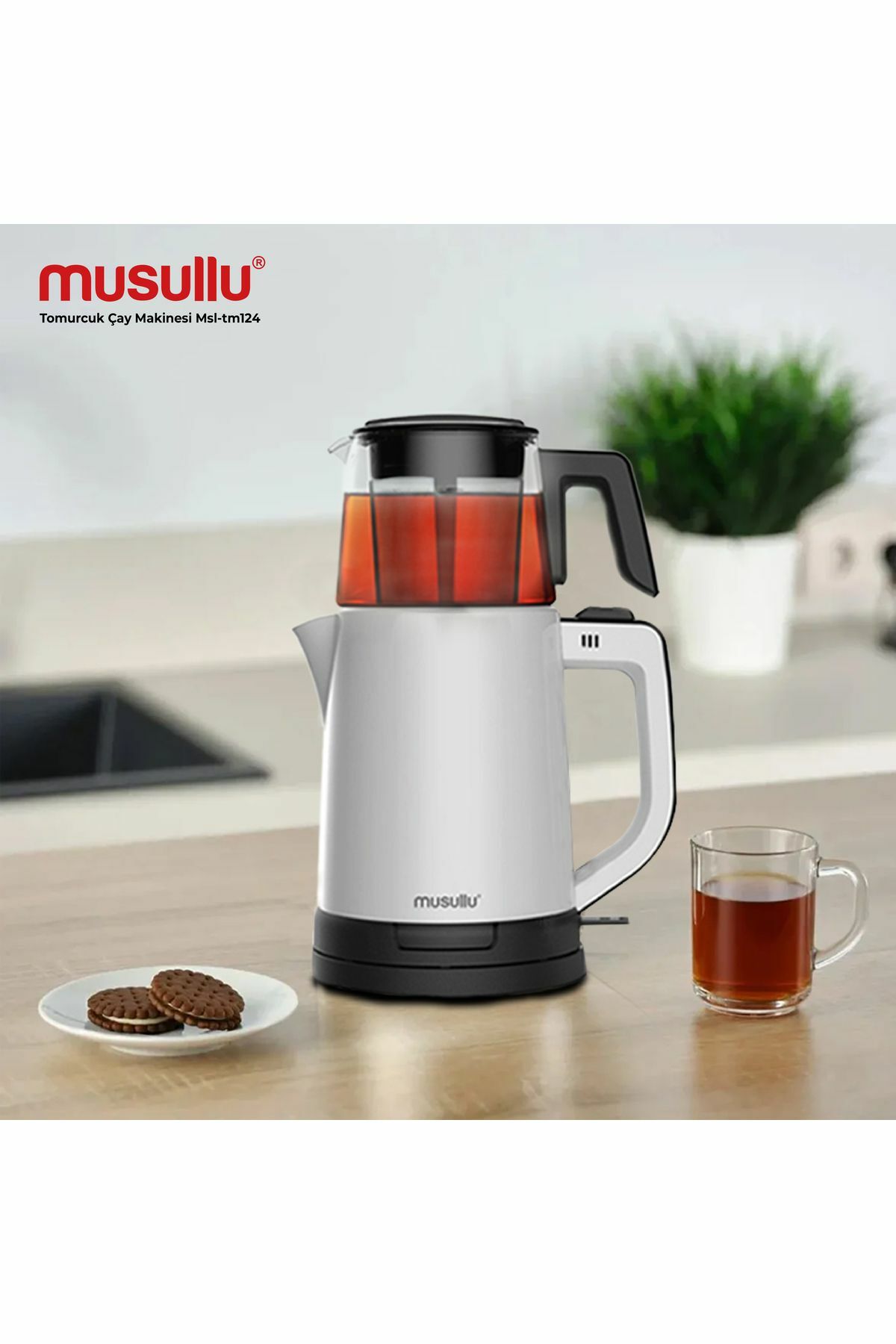 Musullu Tomurcuk MSL-TM124 1800 W Cam Demlikli Çay Makinesi