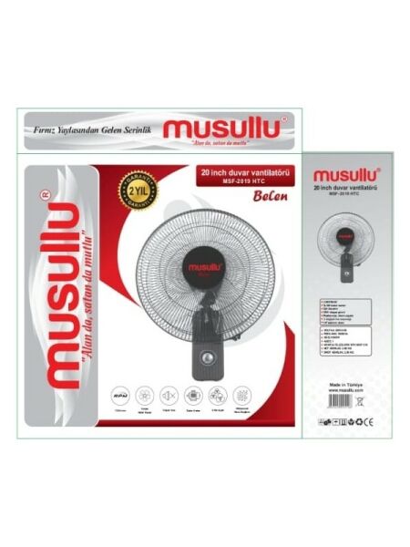 MUSULLU MSF-2019 Htc  Belen Duvar Vantilatörü