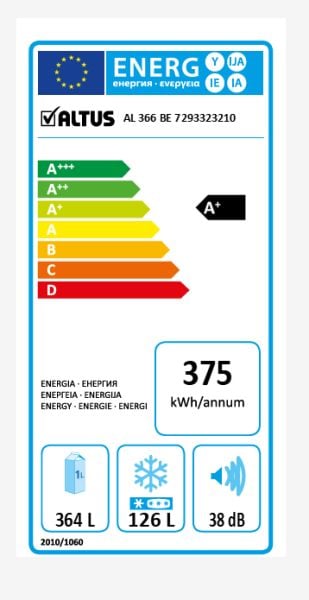Altus AL 366 B Çift Kapılı Buzdolabı