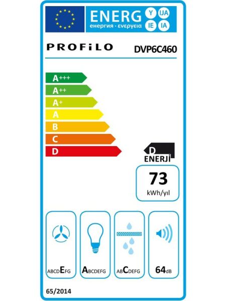 PROFİLO DVP6C460 Siyah Duvar Tipi Davlumbaz