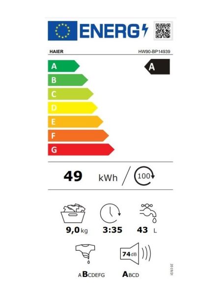 HAIER HW90-BP14939-S 9 kg 1400 Devir Çamaşır Makinesi