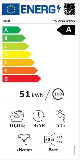 HAIER HW100-B14959N1TR A Enerji Sınıfı 10 Kg 1400 Devir Çamaşır Makinesi Beyaz
