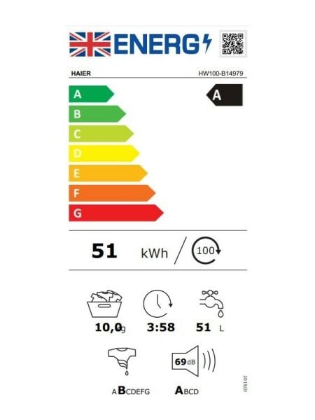 HW100GBD14979SUS 10 kg Wi-Fi Bağlantılı 1400 Devir Çamaşır Makinesi