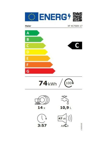 Haier Xf 4C7S0W-17 10 Programlı Wi-Fi Bağlantılı Bulaşık Makinesi