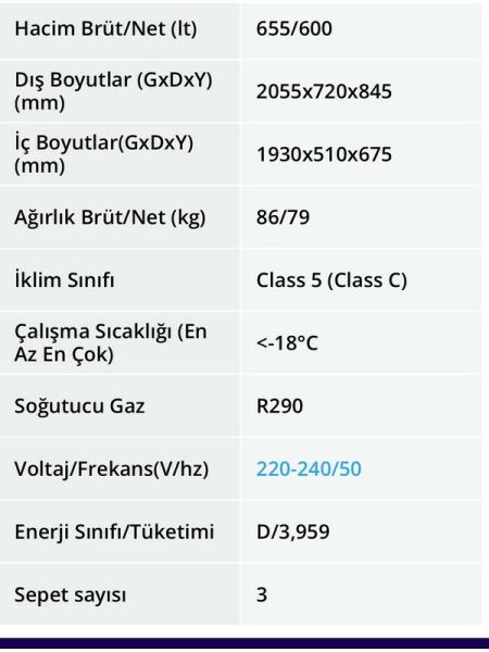 Şenocak D620 DF Dual Sandık Tipi Derin Dondurucu