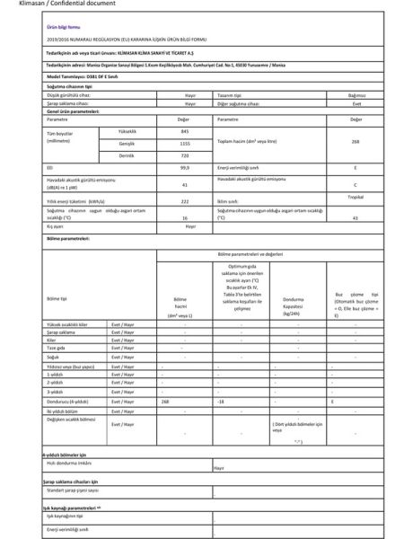 Şenocak D381 Df Dual Derin Dondurucu