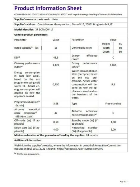 HAIER Xf 5C7M0W-17 10 Programlı Wi-Fi Bağlantılı Bulaşık Makinesi