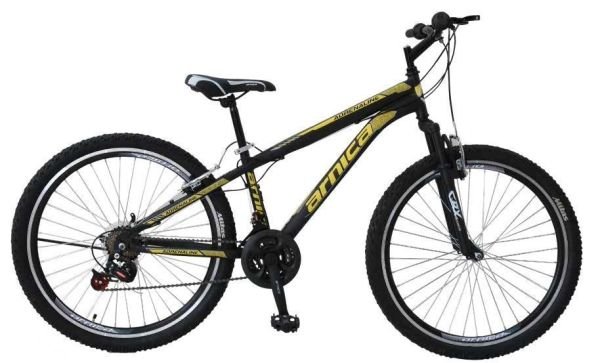 ARNİCA 2408 ADRENALINE 26 JANT 21 VİTES AMORTİSÖRLÜ DAĞ BİSİKLETİ SİYAH GÖVDE - SARI SÜSLEME
