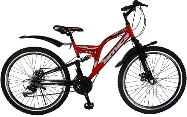 ARNİCA 2614 VENİCE 26'' JANT 21 VİTES ÇİFT AMORTİSÖRLÜ DAĞ BİSİKLETİ SİYAH-KIRMIZI