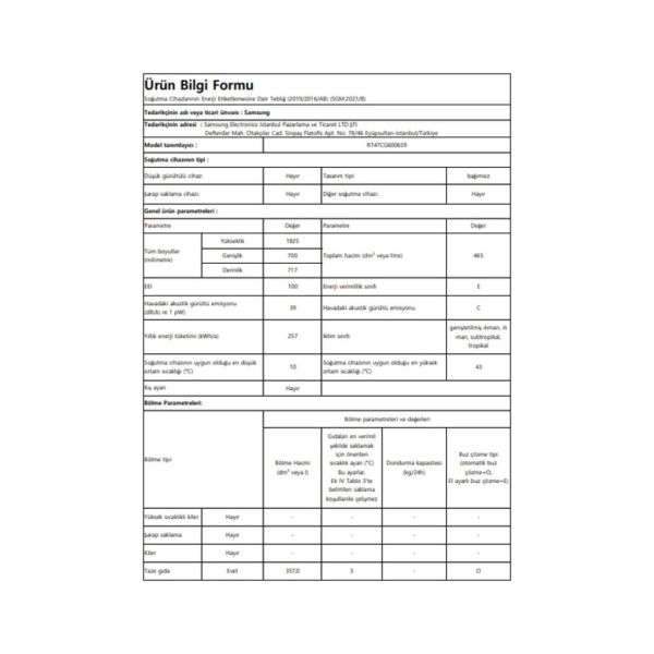 Samsung RT47CG6006S9 465 Litre Inoks Üstten Donduruculu Buzdolabı