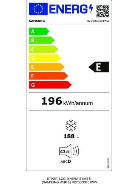 SAMSUNG RZ20DG3001WWTR 188 Lt 6 Çekmeceli Derin Dondurucu