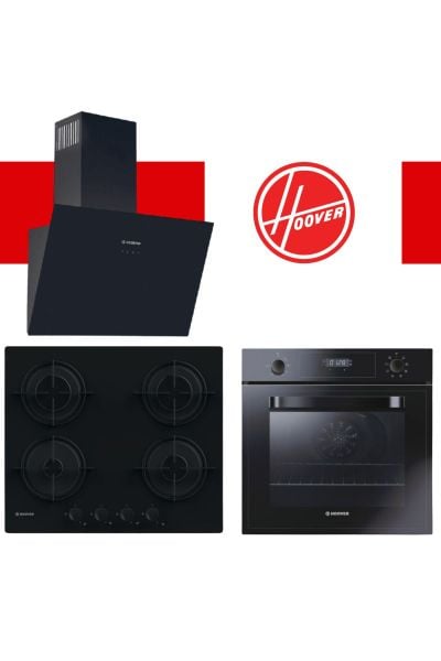 Hoover Siyah Cam Ankastre Set (HDG6C2GBTK Davlumbaz, HVW6MBB Ocak, HOT3051BI/E Fırın)